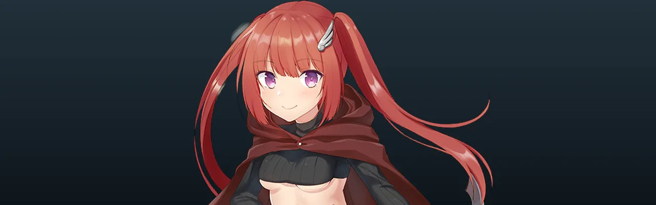 Rin, the schoolgirl, with red twin tails